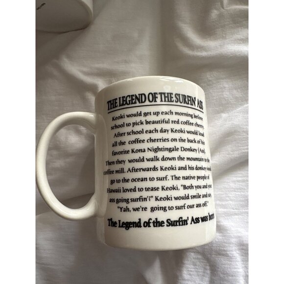 Set Of 2 Kona Hawaii Coffee Mugs Surfin Ass & Bad Ass Designs 11 Oz - Picture 4 of 13